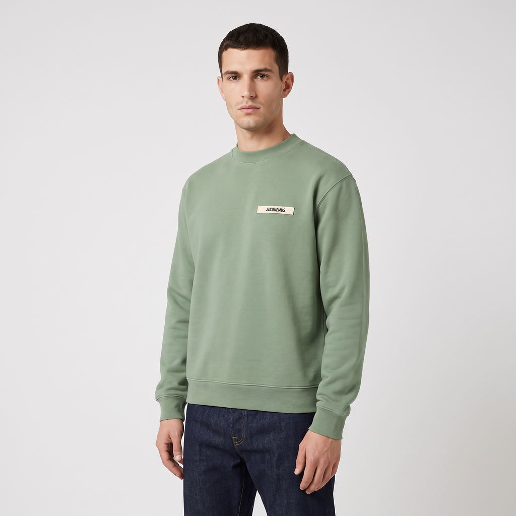 Le Sweatshirt Gros Grain Jacquemus – porté – trois-quarts
