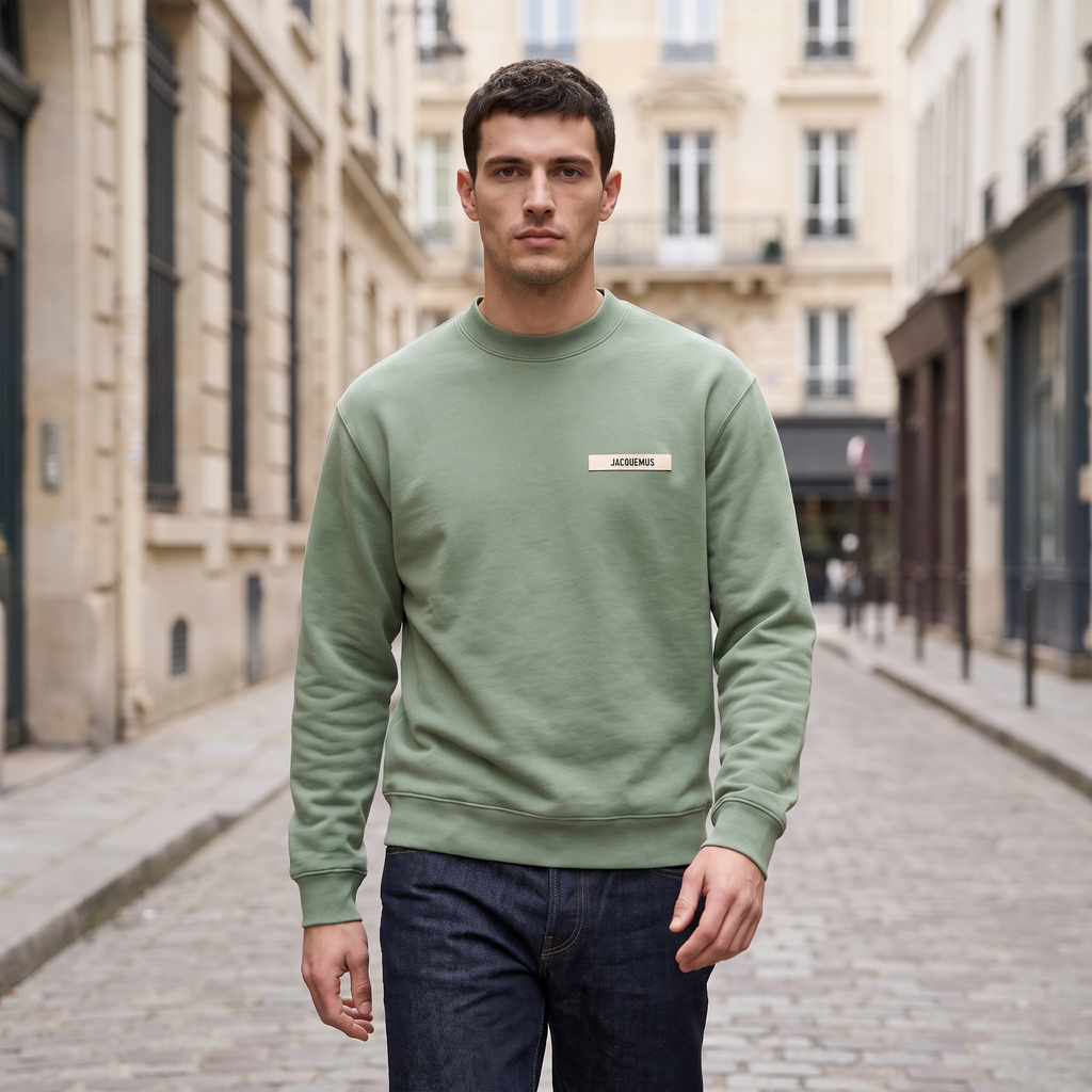 Le Sweatshirt Gros Grain Jacquemus – porté – ambiance