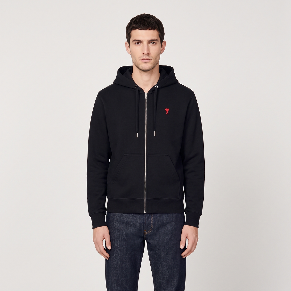 Hoodie Zippe Ami De Coeur en Coton – porté – face