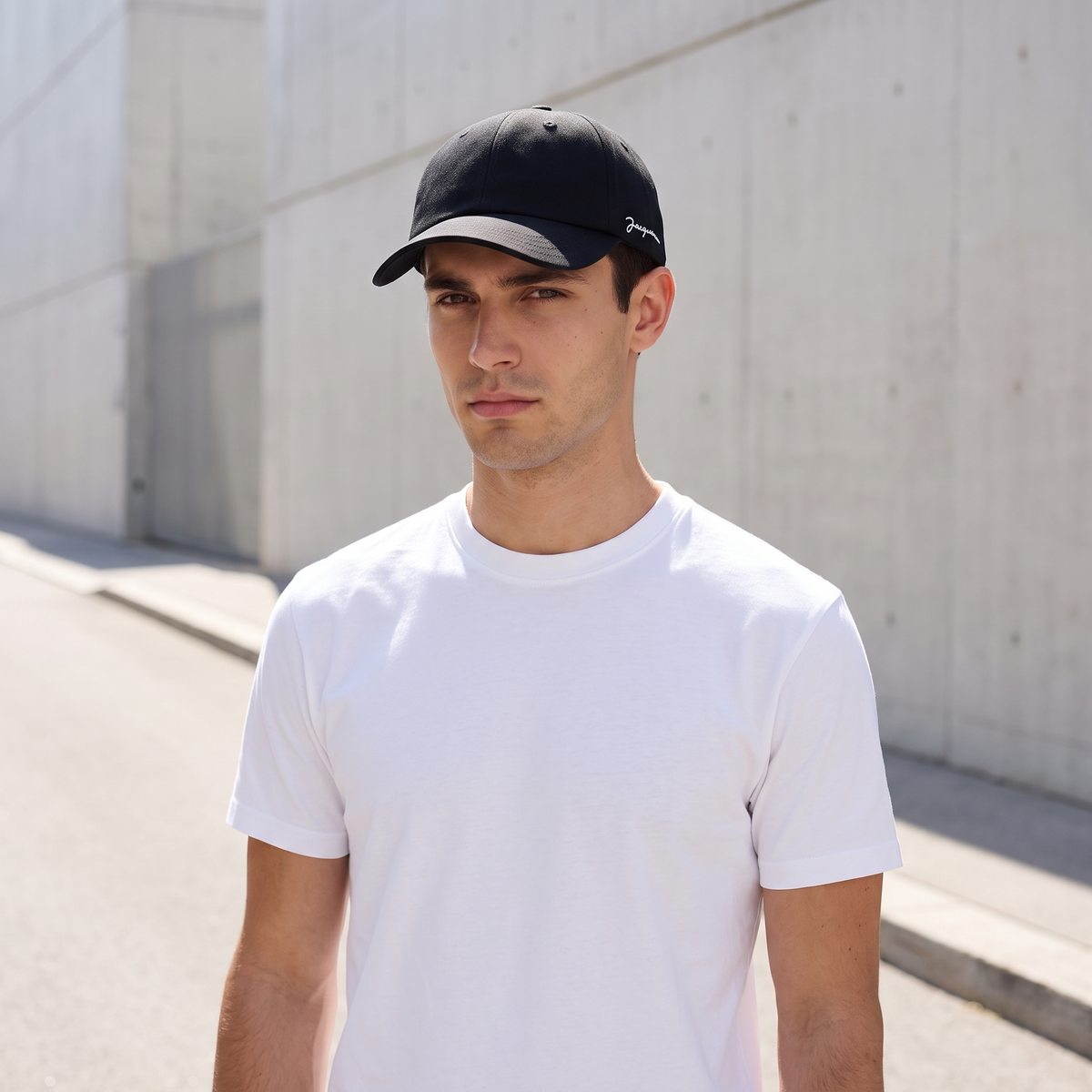 La casquette Signature Jacquemus – porté – ambiance