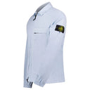 Surchemise en coton brossé avec poche bleu aqua