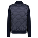 Veste en laine et cachemire à détails matelassés bleu marine