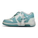 Baskets Out Of Office en cuir blanc et bleu céladon