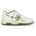 Baskets Out Of Office en cuir blanc et vert sauge