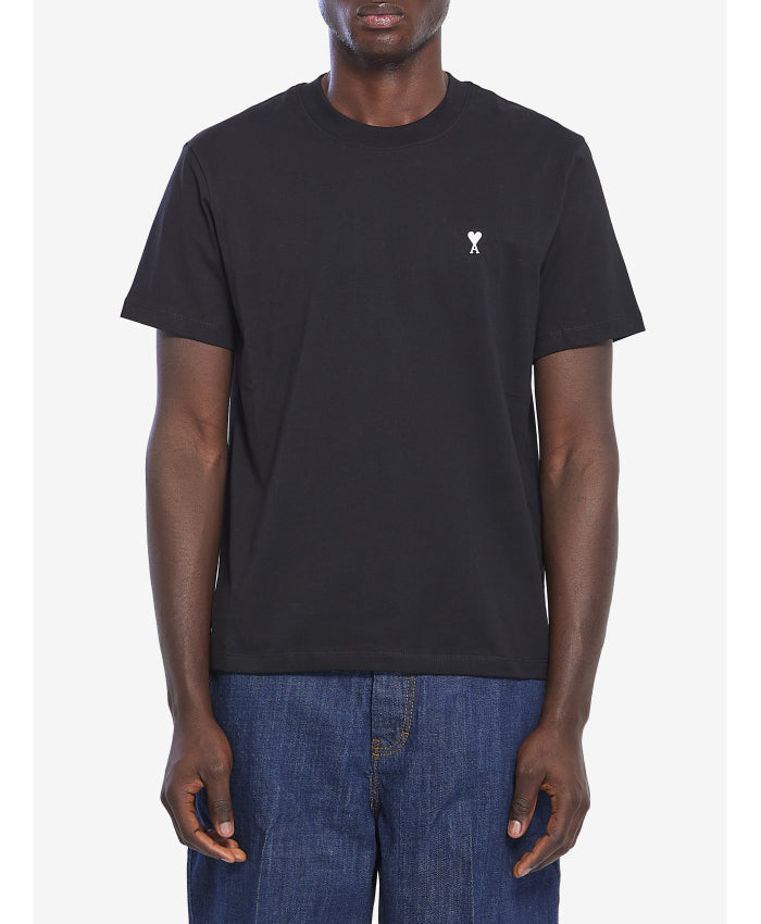 T-shirt Noir Ami de Coeur Blanc en Coton — Ami Paris — vue 2