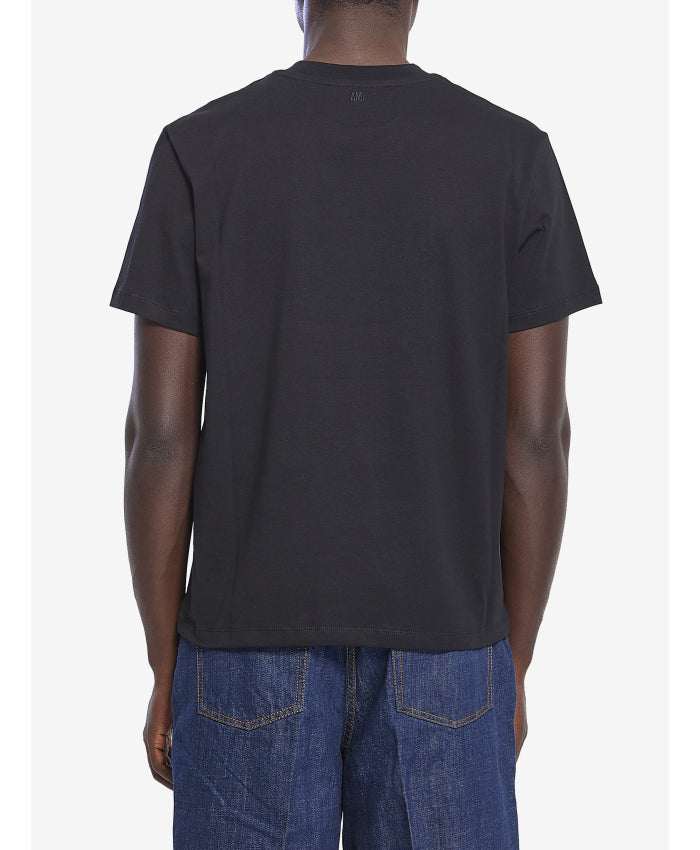 T-shirt Noir Ami de Coeur Blanc en Coton — Ami Paris — vue 4