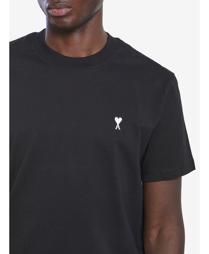 T-shirt Noir Ami de Coeur Blanc en Coton — Ami Paris — vue 7