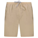 Short de bain beige avec logo en caoutchouc noir