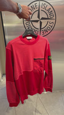 Sweat à poche zippée rouge délavé