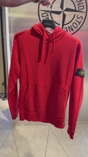 Hoodie en coton rouge délavé