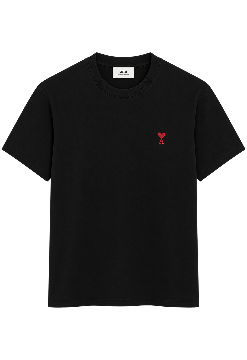 T-shirt Noir Ami de Coeur Rouge en Coton — Ami Paris